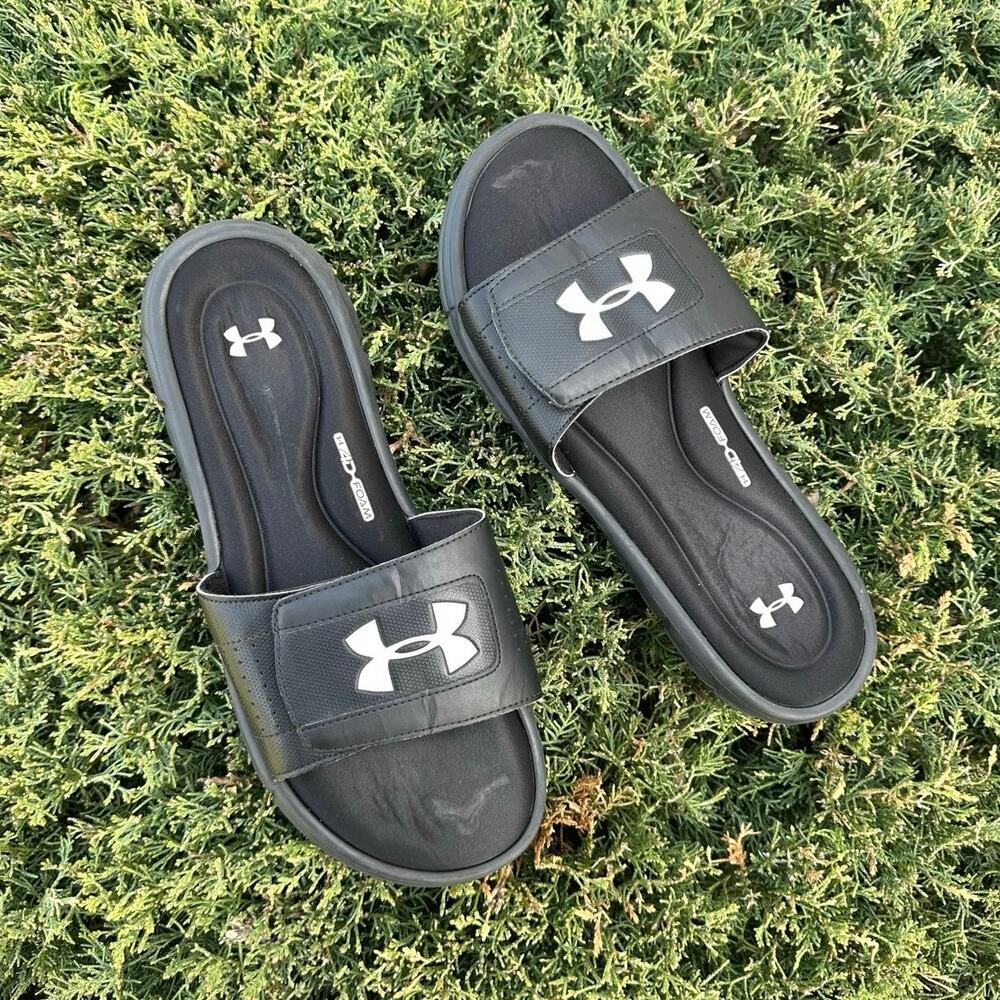 Under Armour Men's Ignite V Slide Size 12 Black Sandals - Picture 4 of 13